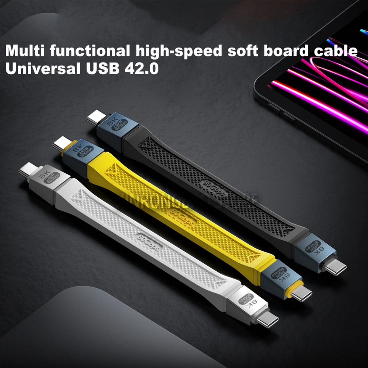 

Thunderbolt 5 USB-C Cable 240W Flash Charge 120Gbps Speed 16K Projection USB4.2 Type-C Universal Plug Play 80Gbps Transmission