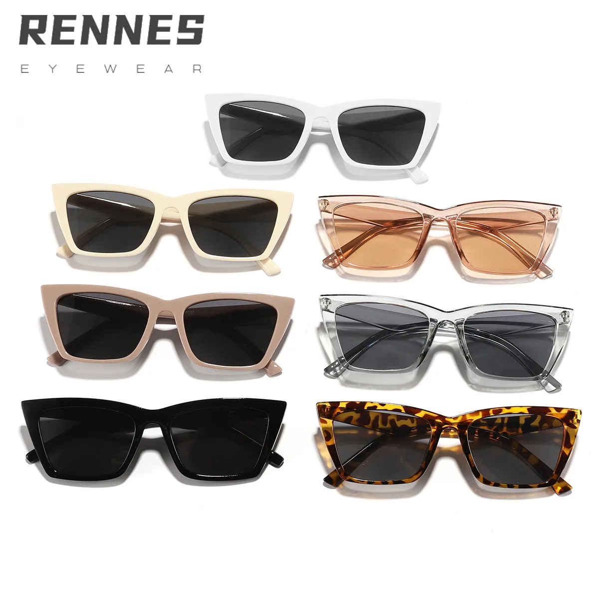 نظارات شمسية نسائية على شكل عين القطة على الطراز الأوروبي UV400 حماية كاملة نظارات كلاسيكية موضة Ins نظارات شمسية كلاسيكية مع عدسة مضادة للأشعة فوق البنفسجية