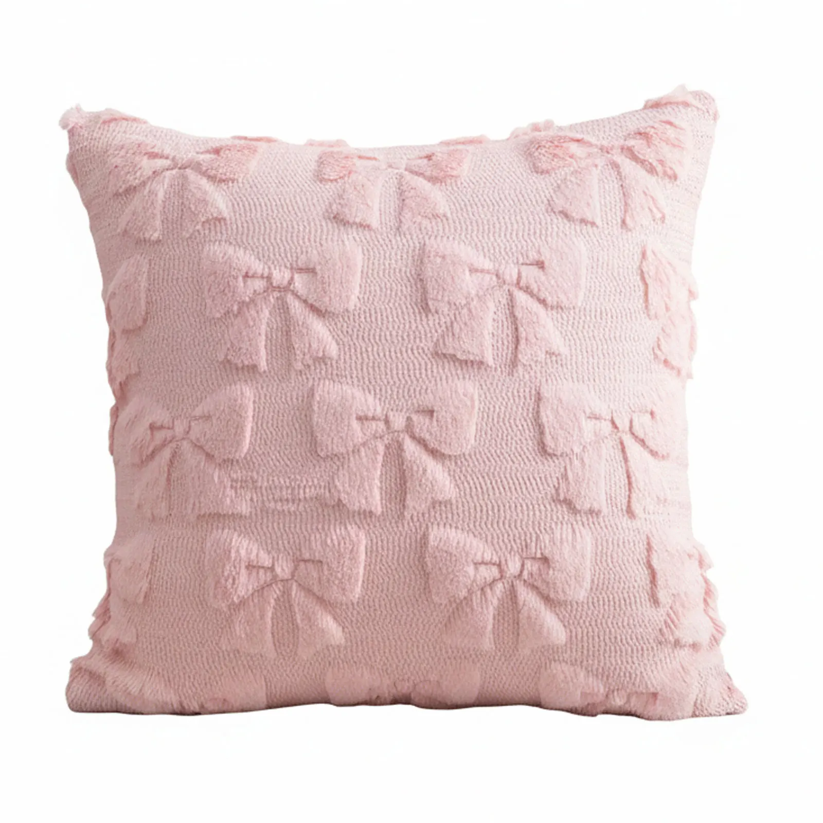 Cute Fluffy Bow Pillow Covers Multi-Purpose Valentine Plush Cushion Cover Festive Decoration Cushion Sleeve for Home Decor