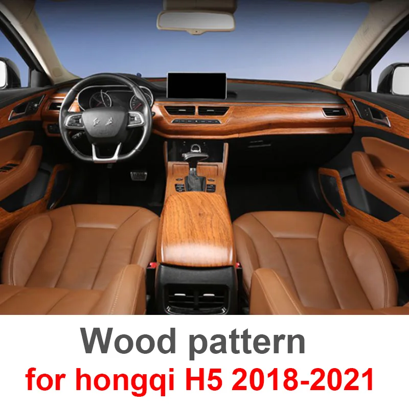 Wood Pattern for Hongqi H5 2018-2021 Central Control Gear Shift Air Vent Door Decoration Sequin Sticker