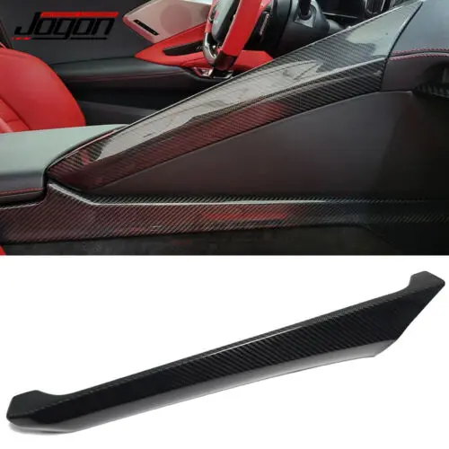 Real Dry Carbon Fiber Passenger Side Console Panel Cover Interior Accessories For Chevrolet Corvette C8 2020+