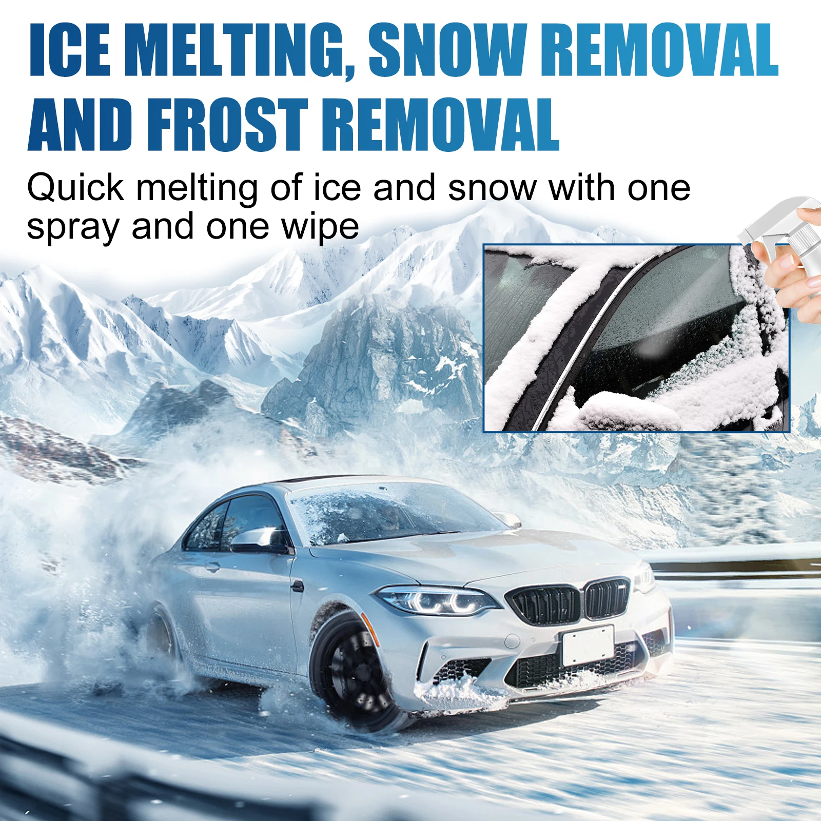 Car De Icer Spray Rapid Melt Ice Snow Defrost Anti Frost Anti Slip Windshield Window Lock Clean Winter Auto Snow Melting Spray - view 2