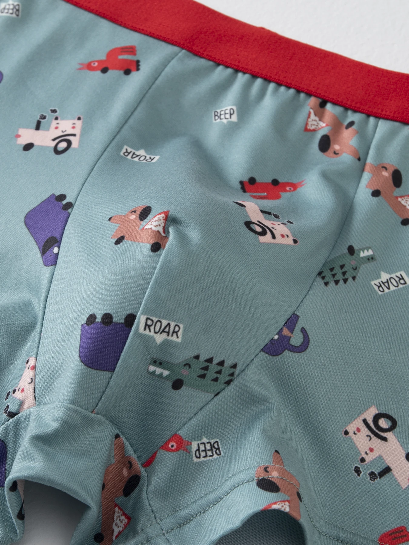 4 Stücke niedlicher Cartoon-Unterwäsche mit elastischem Bund für Jungen für alle Jahreszeiten, bequeme Boxershorts, mehrfarbige Haushalts-Shorts – Detail 12