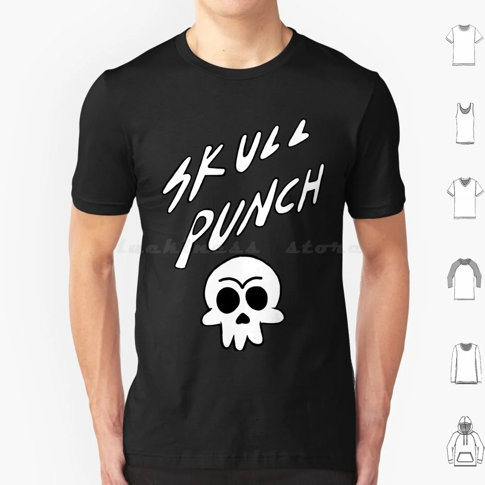 Skull Punch T Shirt Big Size 100% Cotton Skull Punch Mordecai Rigby Muscle Man