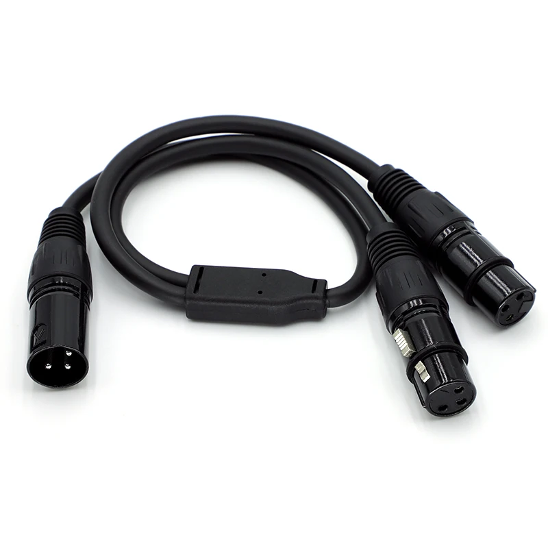 

50cm 3Pin XLR 1 Male To 2 Female Audio Extension Cable Microphone Y Audio Splitter Cord Line For DVD Player Microphone