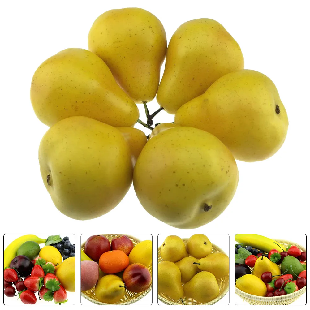 

6pcs Simulated Decoration Artificial Realistic Fruit Educational Tool Faux Plastic Home Classroom Photography Props Simulation