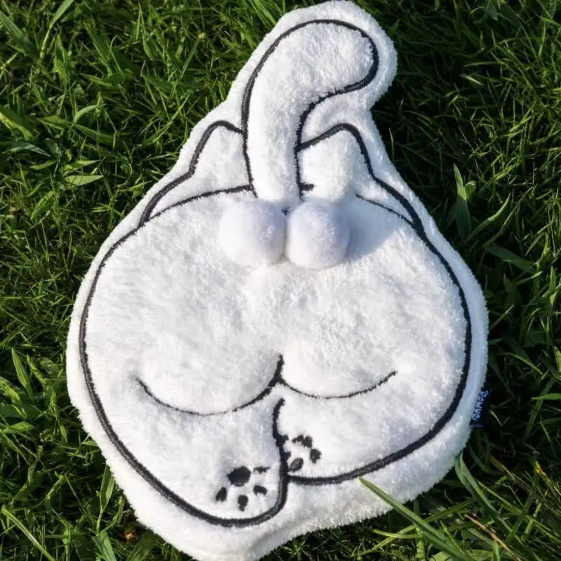 

Cat Butt Egg Hand Towel Coral Fleece Velvet Absorbent Cute Hanging Towel for Bathroom Kitchen Decor