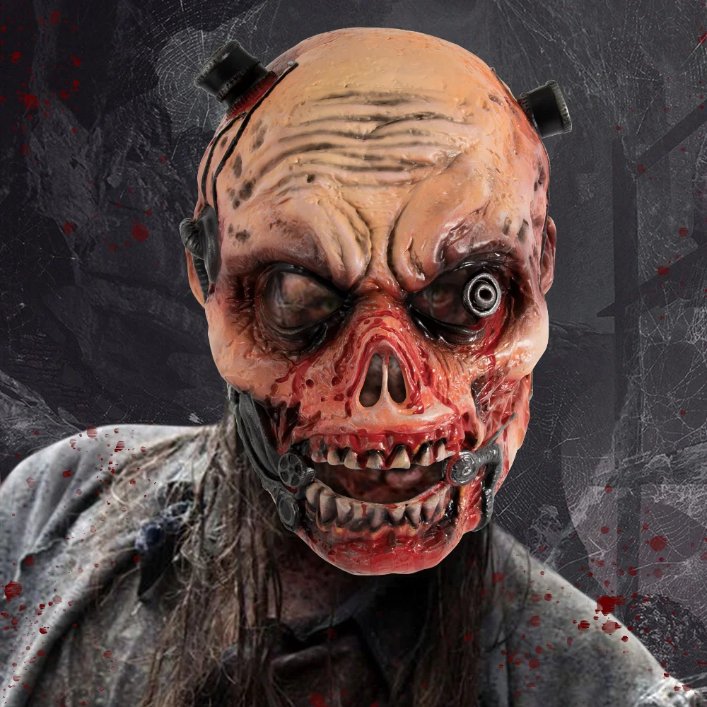 

Halloween Horror Zombie Mask Rp Realistic Stereo Headgear Dress up Props