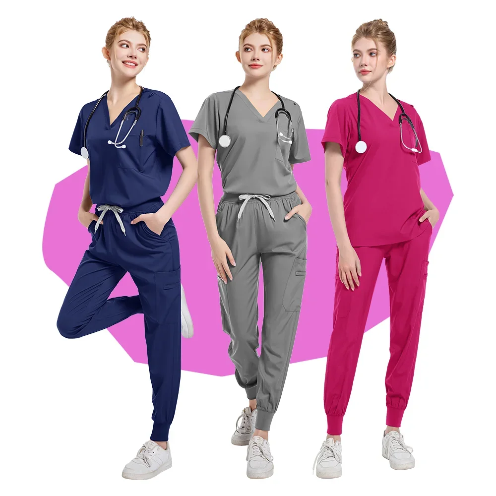 V-neck Surgical Uniforms Woman Hospital Stomatology Dentistry Clinical Doctor Nursing Medical Uniform Articles Summer Wholesale