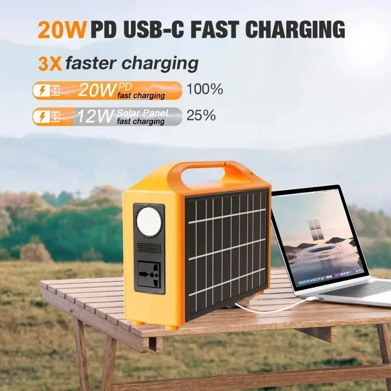 100w portable power station 220V/110V solar generetor LiFePO4 with 2PCS 16V20W Outdoor Emergency Mobile Power Bank Home Camping