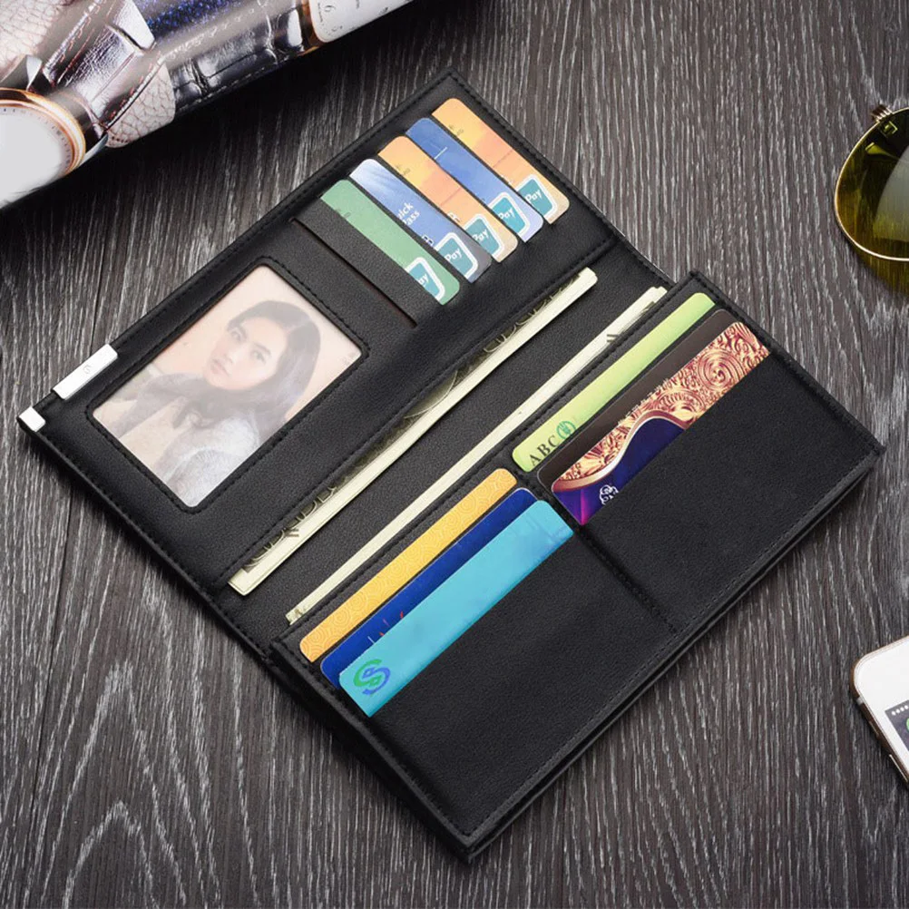 

Long Men Premium Pu Large Capacity Practical Man Purse For Man Wallet Fashionable Cash Card Storage Gift