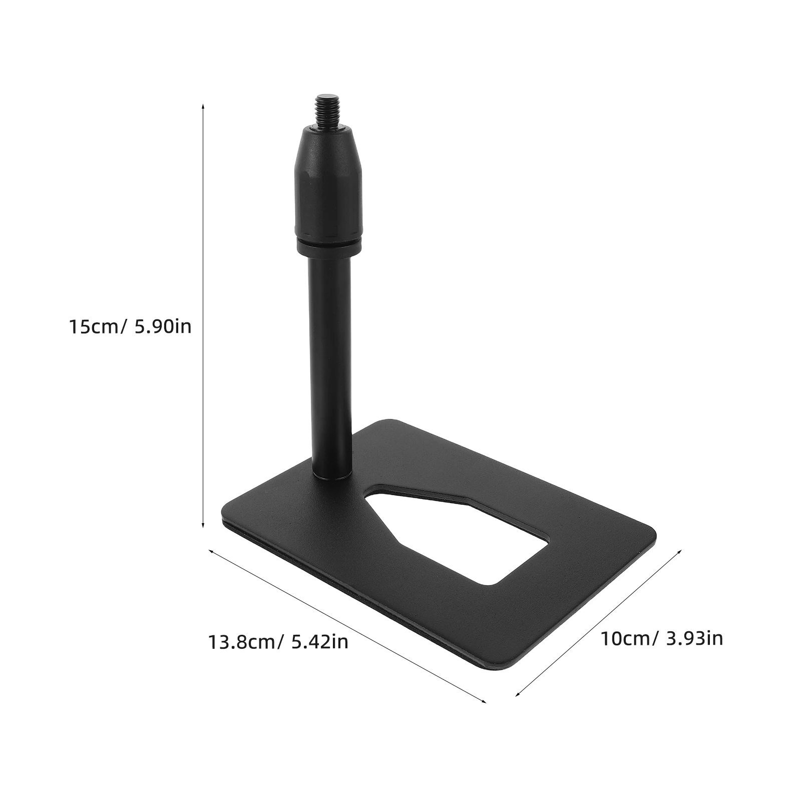Metal Desktop Microphone Stand Rectangular Base Universal Mic Holder Live Streaming Karaoke Recording Portable Stable