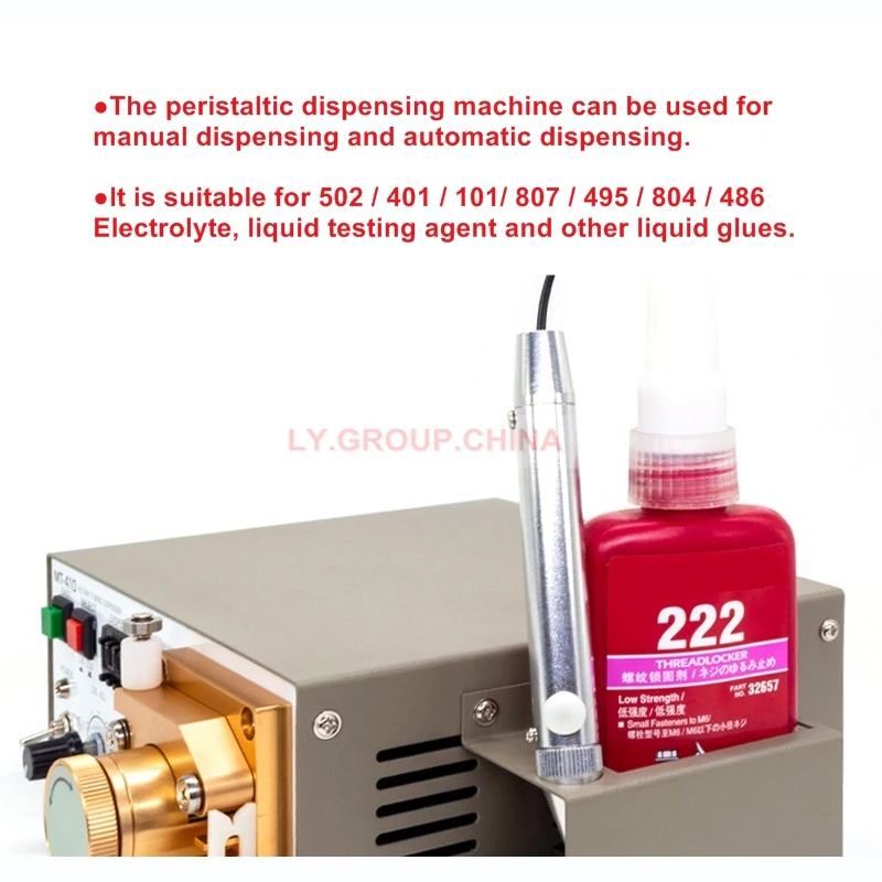 MT-410 Dispenser Lem Peristaltik Asli Otomatis Solder Pasta Pengeluaran Mesin Cairan Fluks Pipet untuk 502 Instan Cepat Kering