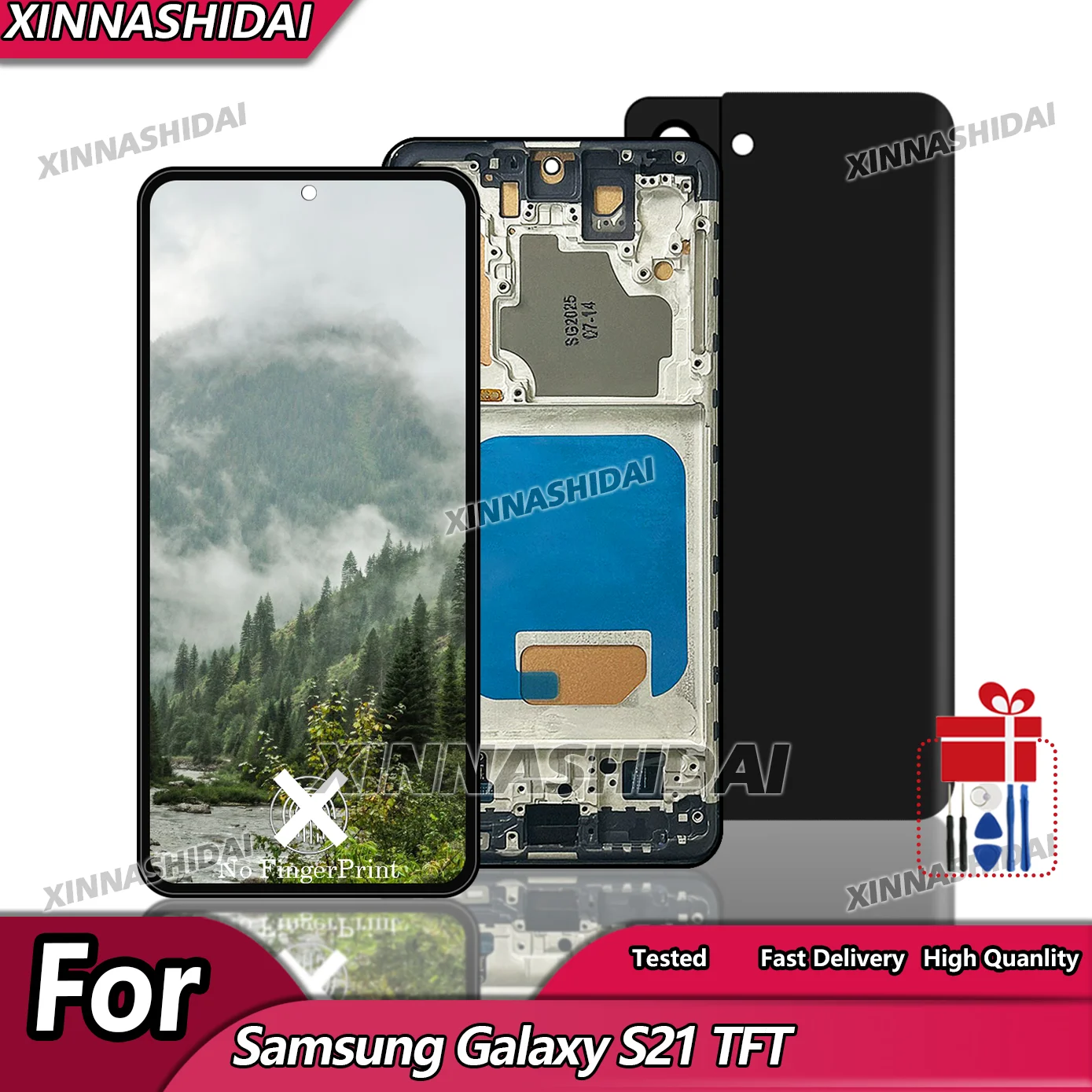 tft-サムスンギャラクシー-s21-液晶ディスプレイ-g990-sm-g990f-タッチデジタイザ画面の交換サムスン-s21-フレーム