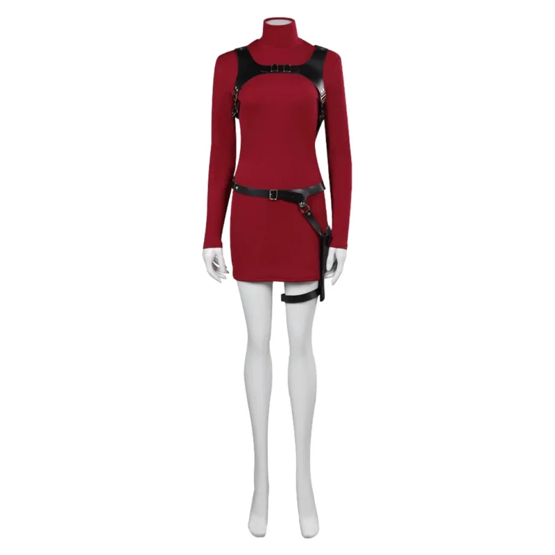 Biohazard resident 4 remake Ada Wong evil cosplay costume dress women sweaters black wig outfits Halloween Carnival party suit u