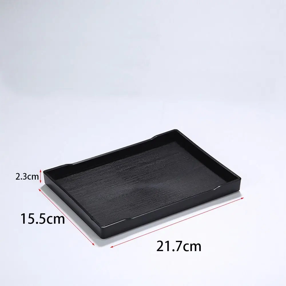 1Pcs Black Large Plastic Tray Multi-Purpose Rectangle Serving Tray for Restaurant Home Kitchen Hotel Room Plastic Bed Table Tray