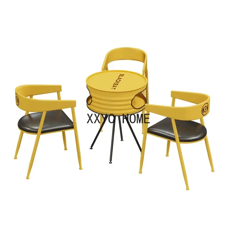 Balcony Small Table Industrial Style Iron Dining Table Outdoor Leisure Coffee Table