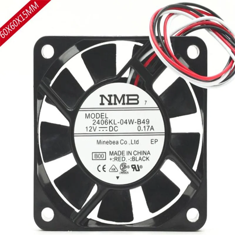 

Original NMB-MAT 6015 2406KL-04W-B49 12V 0.17A 6CM three-wire cooling fan