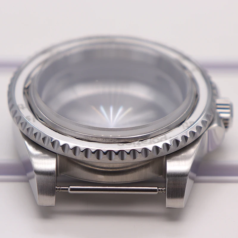 Silbernes 40mm Luxus-Uhrengehäuse Saphirglas für Seiko NH35 NH36 NH34 NH38 4R36 Eta2824 Miyota 8215 Uhrwerk 28,5mm Zifferblatt SUB GMT – Detail 11