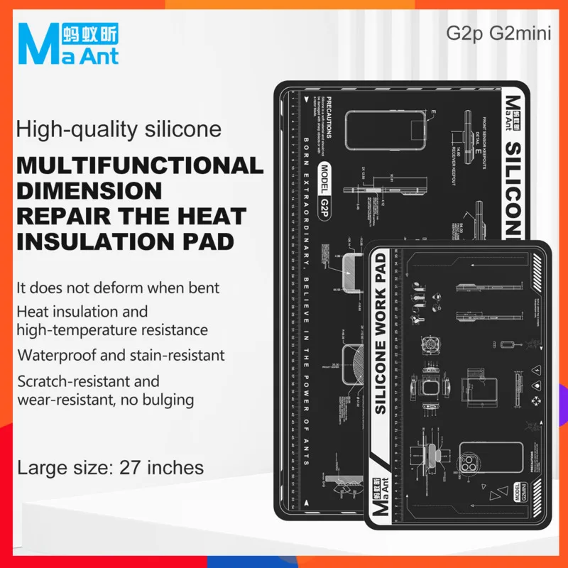

High-Temperature Resistant Silicone Repair Mat Multi-function Pad for Phone & Electronics with Motherboard Fixture Easy to Clean