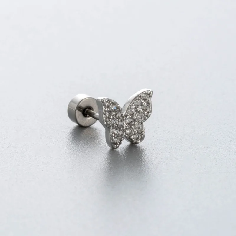 G23 Titanium Heart Flat Back C - Flat Back Labret Stud 评论和价格