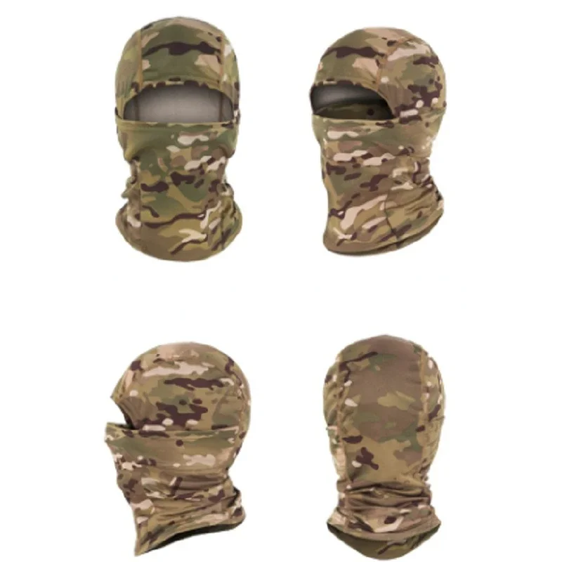 Tactical Camouflage Balaclava Full Face Mask CS Wargame Army Hunting Cycling Sports Helmet Liner Cap Military Multicam CP Scarf