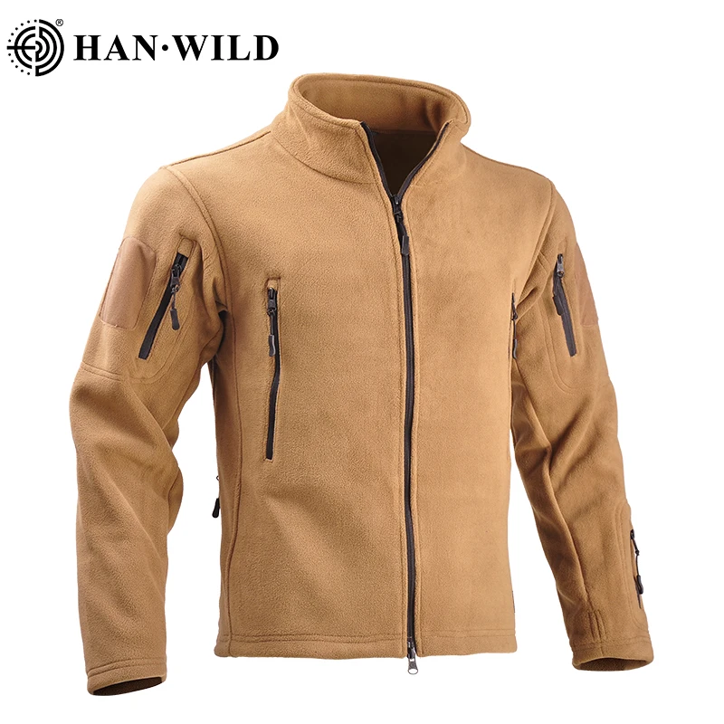 Winter Fleece Jackets Mens Tactical Jacket Full-Zip Up Outdoor Windproof Warm Work Coat US Camping Men Clothing Sport Safari