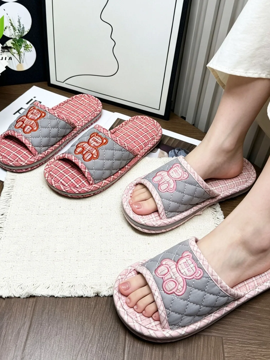 

Парные хлопковые тапочки Домашние напольные тапочки Thi Soft Bot Silent Anti-Slip Весна Осень Простые корейские домашние хлопковые тапочки