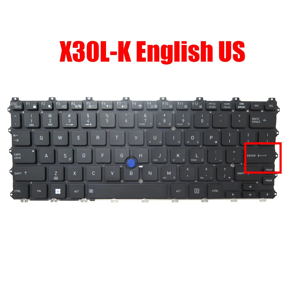 English US Laptop Keyboard For Dynabook For Portege X30L-K Black With Backlit&Pointing New