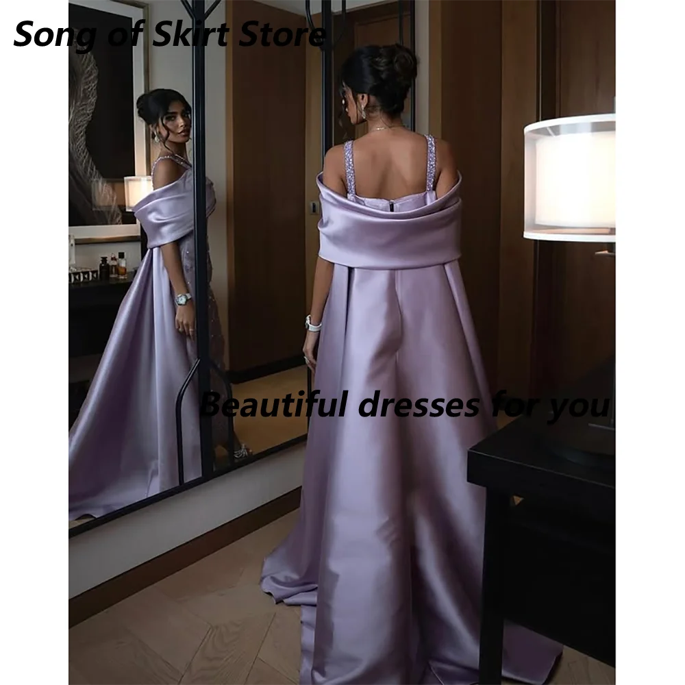 

Роскошное вечернее платье 2025 года, атласные вечерние платья с кристаллами и открытыми плечами для женщин, платье русалки до щиколотки для выпускного вечера по индивидуальному заказу