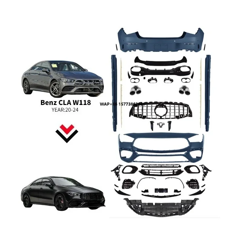 

GLA W118 Car Facelift Conversion Upgrade Body Kit Modified Bumper for GLA Class W118 2020-2024