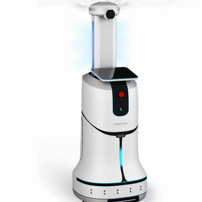 M01 intelligent Dry Mist Robot Navigation disinfection robot withTemperature Measurement camera