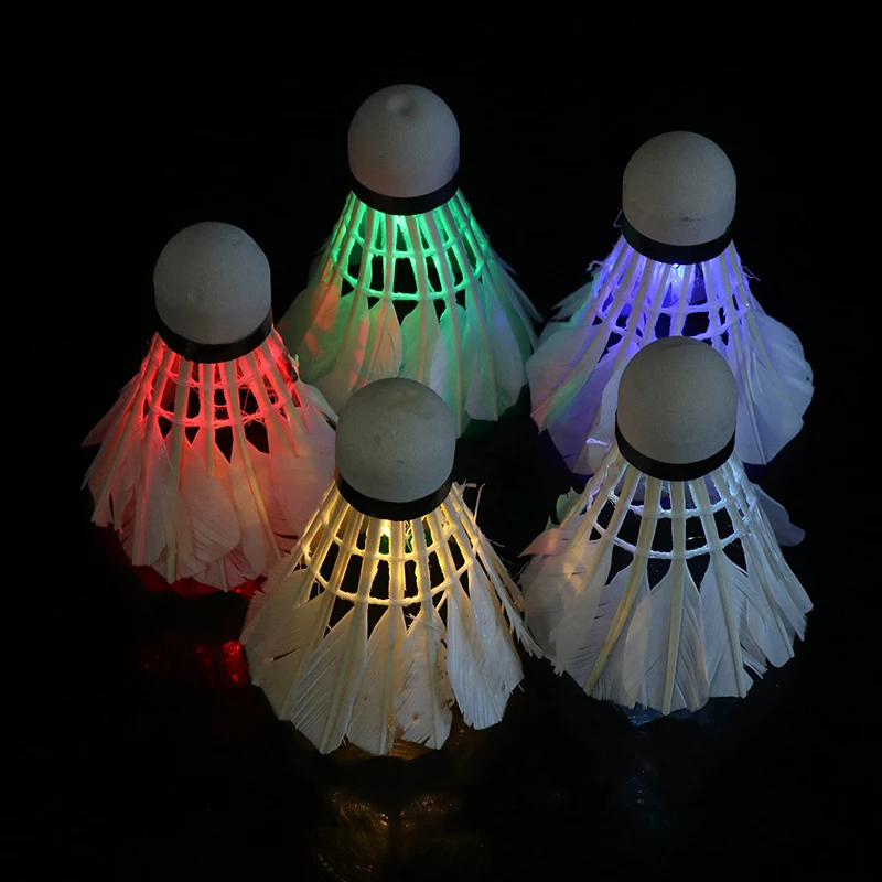 2024 1PC Lighting Badminton Dark Night Colorful LED Lighting Sport Badminton Light Spot Shuttle Cock Accessories Shuttlecock