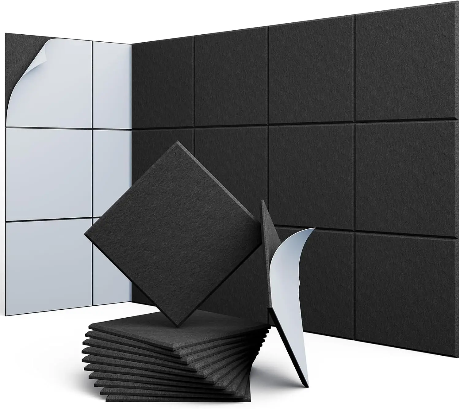 High Density Large Acoustic Wall Panels Decorative For Wall Home Office Soundproof Felt Wall Tile Bulletin Cork Boards Wallpaper view 2