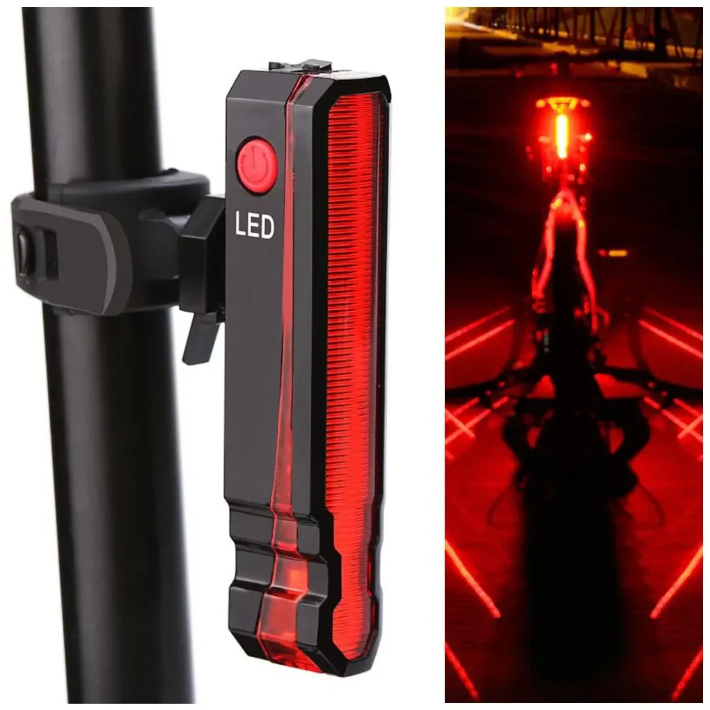

Bike Rear Light Laser Line Warning Lamp Waterproof Seatpost LED Light USB Rechargeable MTB Road Bicycle Taillight elétrica