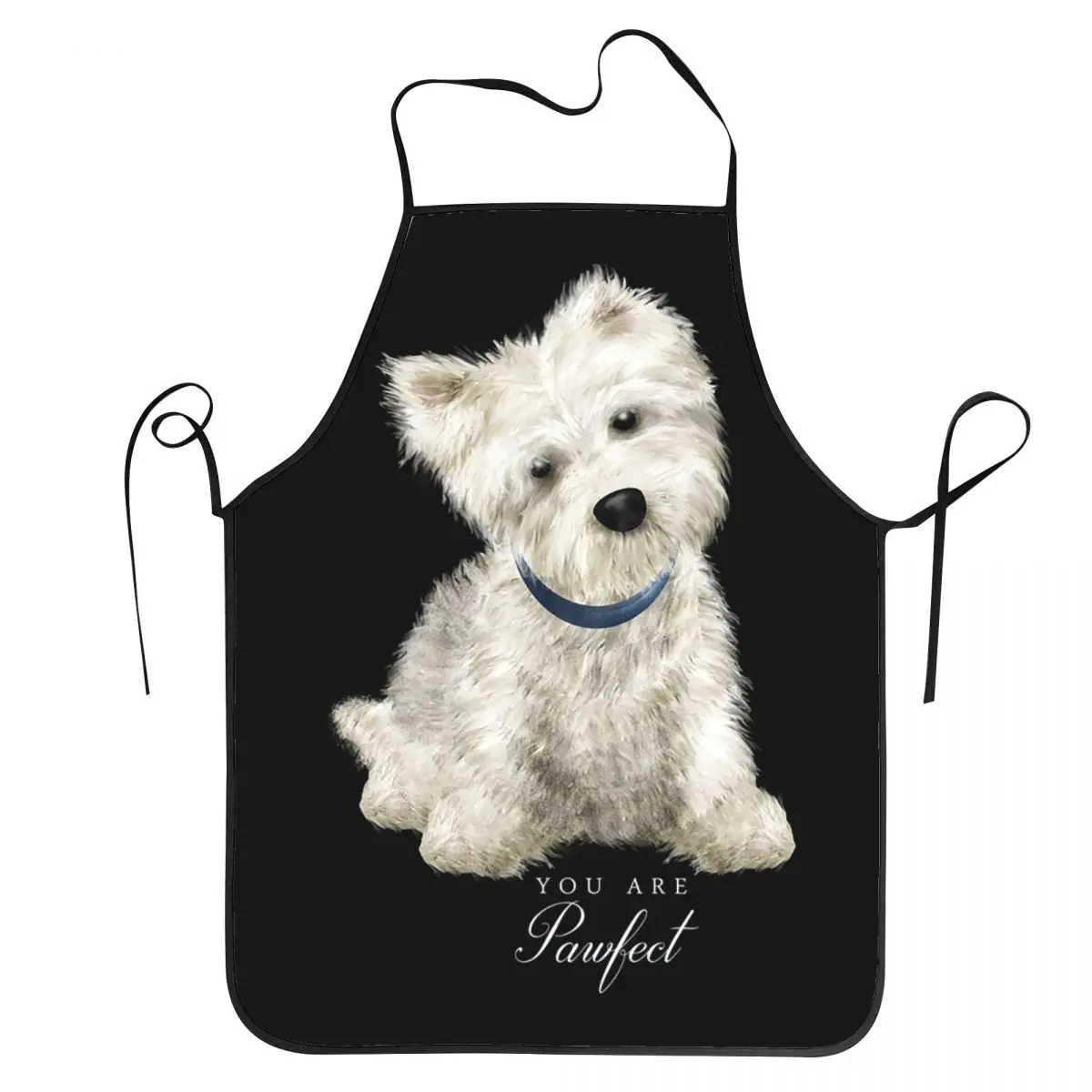 Delantales de cocina impermeables con diseño de perro Westie West Highland Terrier para hombres y mujeres, ideales para cocinar, limpiar la cocina y jardinería.