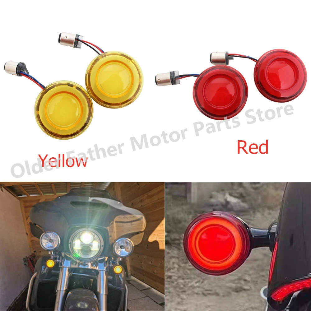 Motorcycle Turn Signal Lamp Conversion LED Panel Light Indicator 1157 Bullet Style For Harley Softail Dyna Touring Sportster