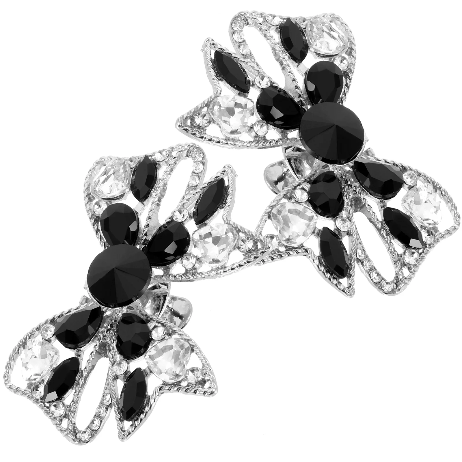 Bow Shoe Buckle Charms Decorations Crystal Slipper Clips Shoes Applique Embellishments Zinc Alloy Bride Women's Pumps