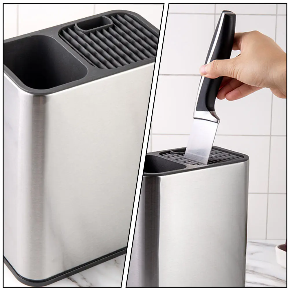 

1pc Creative Two-In-One Kitchenware Storage Bucket Household Cutlery Base Drainage Holes Fork Bucket Tableware