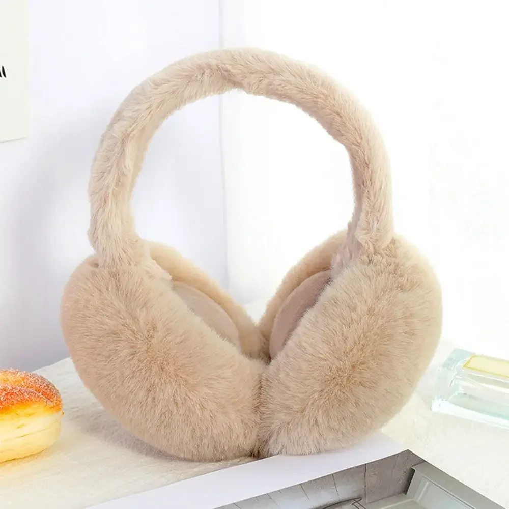 Solid Color Soft Plush Ear Warmer Winter Warm Earmuffs Fashion Ear Cover Outdoor Cold Protection Ear-Muffs Folding Earflap
