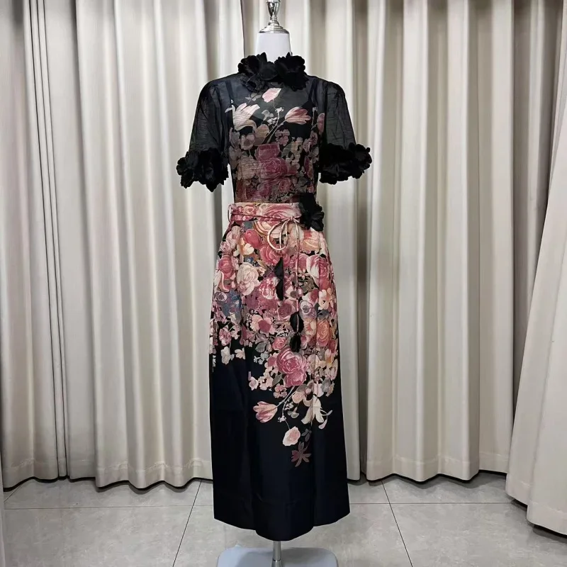 

Women's Suit Floral Linen Elegant Long Suits Casual Vacation Beach Party Suits Woman Clothing Fashion High Quality Suits 2025
