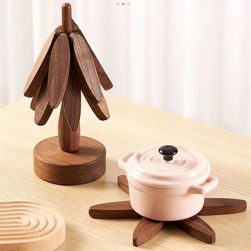 1 PC Solid Wood Insulation Cup Mat, Creative Dining Table Mat, Anti Scalding and Heat-Resistant Pot Mat, Cup Mat, Decoration