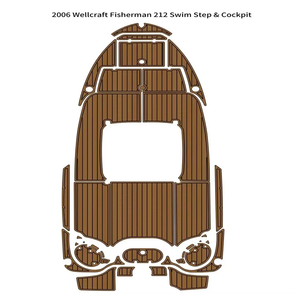 

2006 Wellcraft Fisherman 212 Swim Cockpit Pad Boat EVA Foam Faux Teak Deck Floor Mat Seadek Gatorstep Style Self Adhesive 16ckl