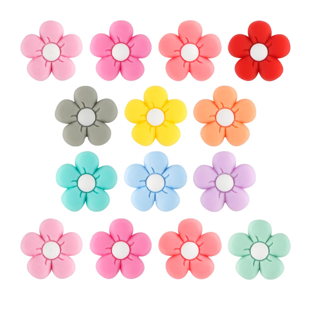 5-20 teile/los Silikon Bunte Blume Fokal Perlen Für Schmuck Machen DIY Halskette Armband Ohrringe Schlüsselbund Etc Zubehör