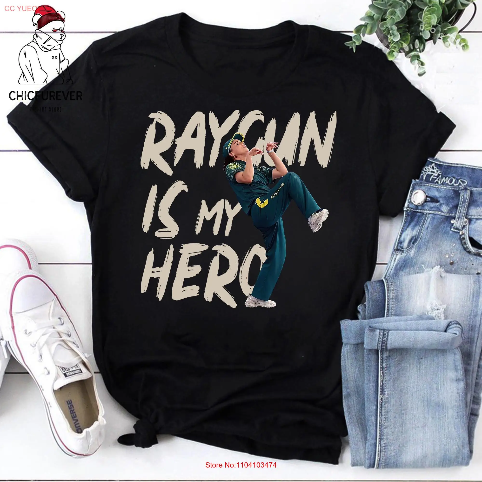 Raygun Is My Hero T Shirt B Girl Rachael Gunn Breaking Breakdancer  long or short sleeves