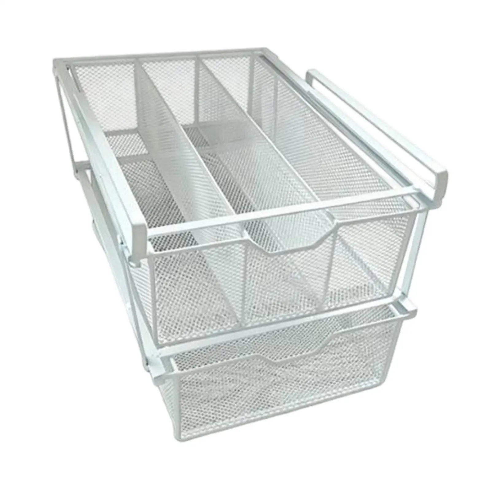 Clothing Pull Out Drawer Basket Metal Organizer Under Shelf Cupboard for Wardrobe Socks Bra Storage Solution