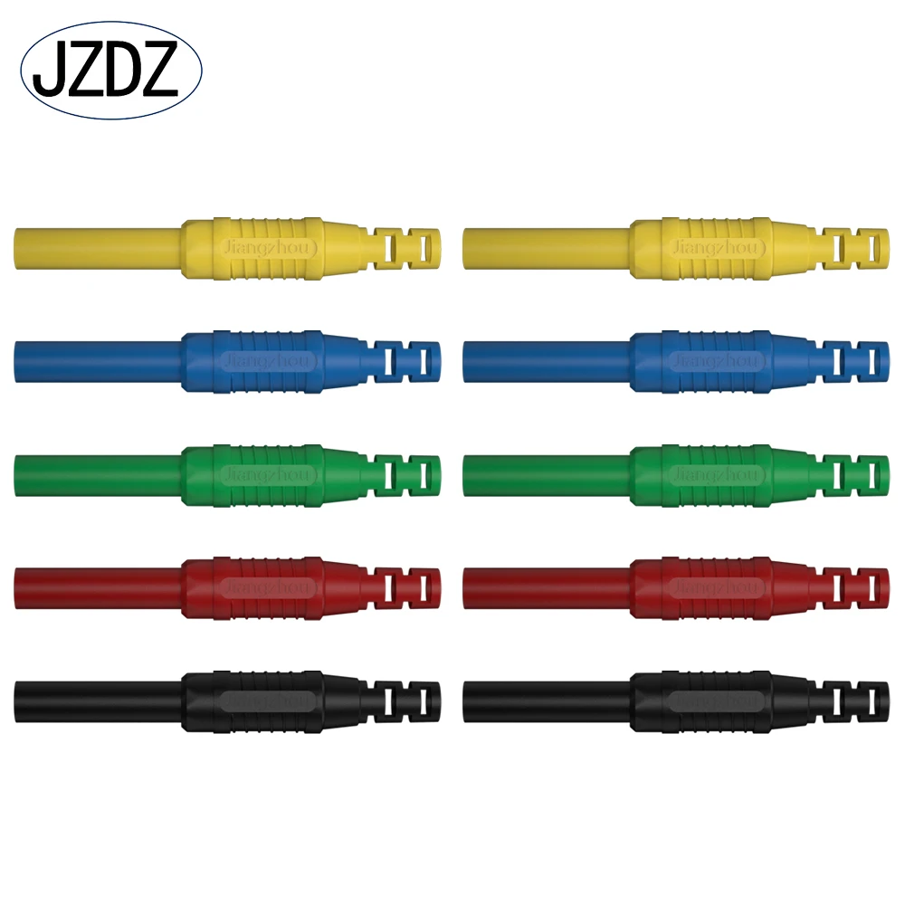 JZDZ 10 sztuk 4mm wtyczka bananowa gniazdo żeńskie miedziane złącze przedłużacza DIY złącze elektryczne J.10051