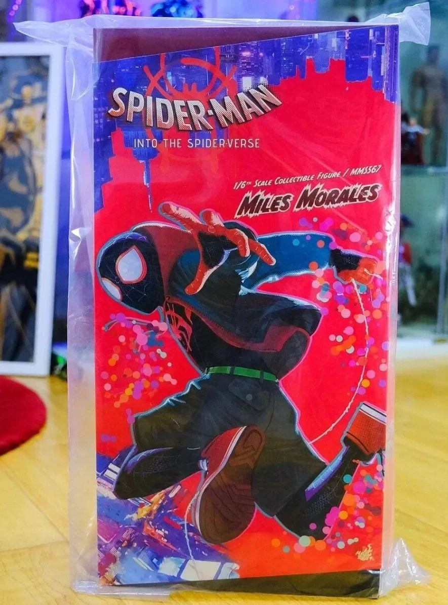 

In Stock Original Hottoys Ht 1/6 Mms567 Miles Morales Spider-Man Into The Spider-Verse Anime Action Figures Collection Model Toy