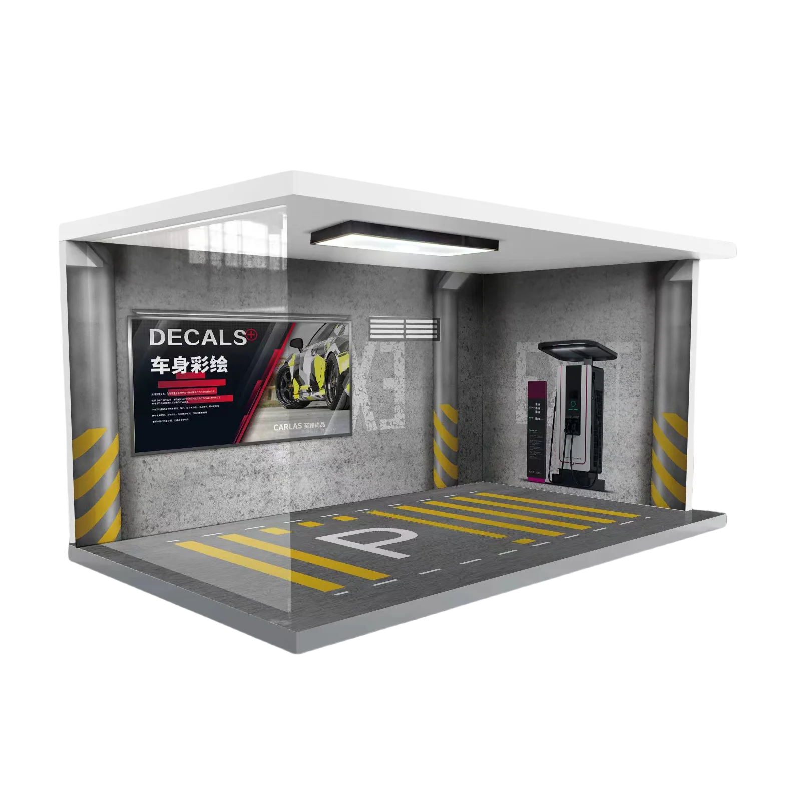 vitrine-de-garage-pour-diorama-a-l'echelle-1-18-modele-de-scene-de-parking-avec-simulation-d'eclairage-led-boite-de-presentation-anti-poussiere-pour-collection-de-voitures-miniatures