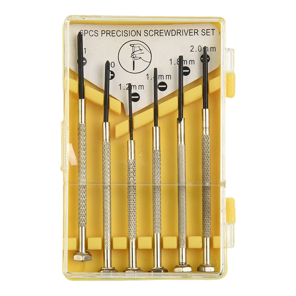 6Pcs Precision Screwdriver Set, Watch Jewelry Glasses Repair Tool Kit, Hardened Steel, Ergonomic Hexagonal Swivel Heads